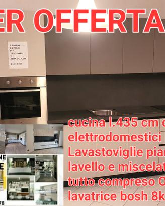 cucina l.435 cm completa di elettrodomestici 