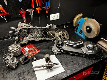 Smembro blocco piaggio big bore 77cc malossi e nrg