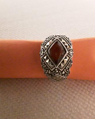 Anello argento e marcassite
