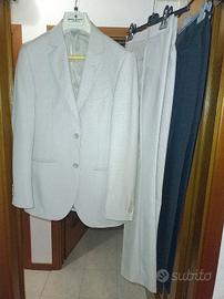 Abito da cerimonia beige  e cappotto nero Tg.46