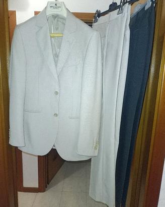 Abito da cerimonia beige  e cappotto nero Tg.46