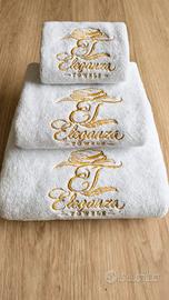 SET 3 PEZZI ASCIUGAMANI 100% COTONE