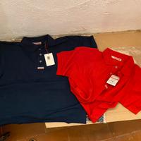 5 Polo mezza manica e manica lunga, blu bianco e r