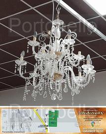 Codice: 3146 LAMPADARIO N.12 LUCI IN VETRO DI MUR