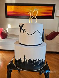 Torta scenica tema viaggio