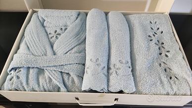 ACCAPPATOIO+ set bagno 6 Pezzi Made Italy 100% cot