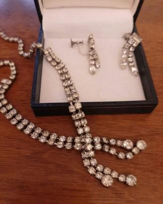 parure collana orecchini vintage anni 30/40
