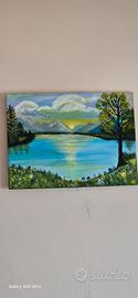 beautifull lake view painting 55 ×75 