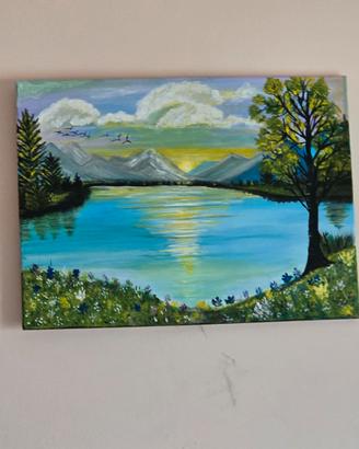 beautifull lake view painting 55 ×75 