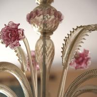 Lampadario vetro murano rosa