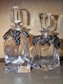 2 bottiglie Decanter Atlantis in cristallo molato.