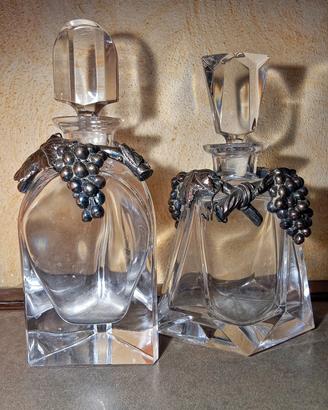 2 bottiglie Decanter Atlantis in cristallo molato.