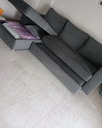 Divano letto con chaise longue