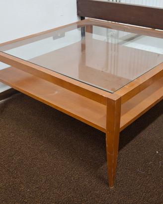 tavolino ciliegio e cristallo