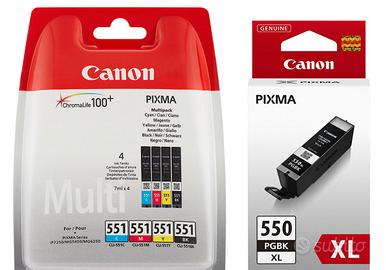 Cartucce  Canon 551 + PGBK 550 XL  originali