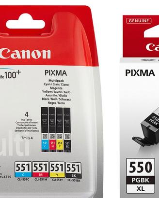 Cartucce  Canon 551 + PGBK 550 XL  originali