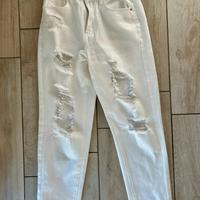 Jeans bianchi strappati uomo