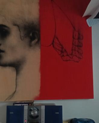 Omar Galliani su legno 120x120 pubblicato 