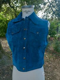 gilet pelle scamosciata