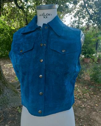 gilet pelle scamosciata