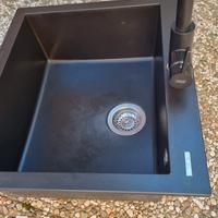 lavandino + ripiano in gres nero