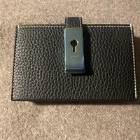 Bally porta carte pelle vitello granata nera