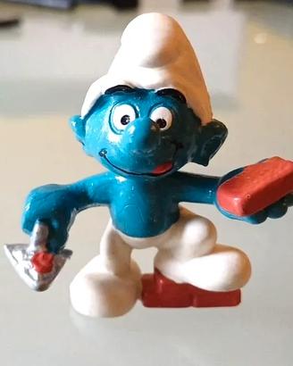 Schleich Puffo Muratore 20148 vintage Puffi Smurf