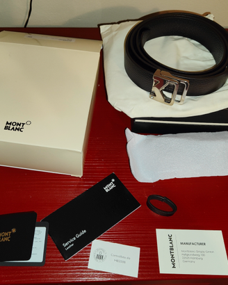 Cintura Montblanc NUOVA in pelle Sfumato marrone s