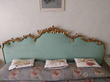 Letto completo e Testata foglia oro vintage