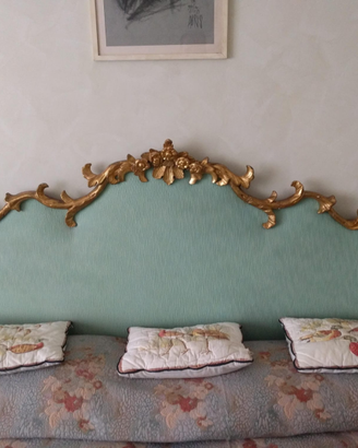 Letto completo e Testata foglia oro vintage