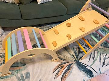 Palestra arrampicata-scivolo 5 in 1 montessori