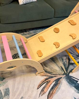 Palestra arrampicata-scivolo 5 in 1 montessori