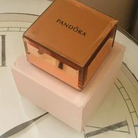 Pandora portagioie in vetro oro rosa