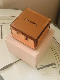 Pandora portagioie in vetro oro rosa
