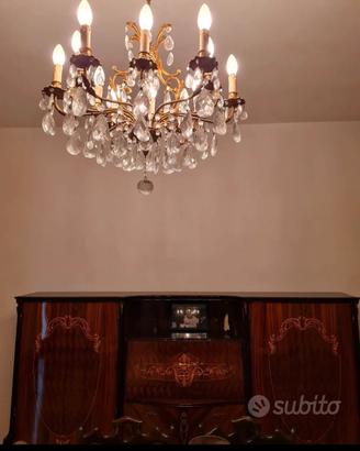 Lampadario in cristallo anni 50