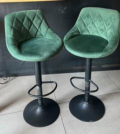 Sgabelli alti girevoli verde scuro