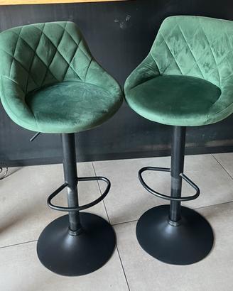 Sgabelli alti girevoli verde scuro