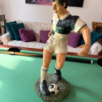 Scultura Calciatore Legno Intarsiato Artigianale