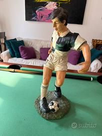 Scultura Calciatore Legno Intarsiato Artigianale