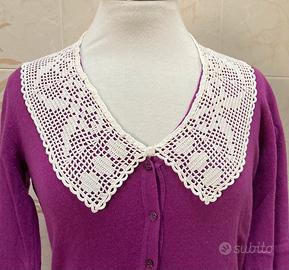 Collo in pizzo filet lavorazione a mano