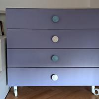 Cassettiera 4 cassetti color lavanda