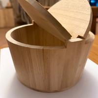 Contenitore tondo in legno grezzo per decoupage