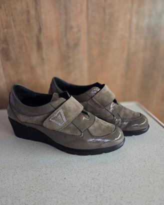 Scarpe donna "Valleverde" n.41, pelle, tortora