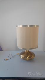 Lampada da tavolo vintage ottone e cotone