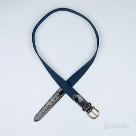 Cintura Etro Milano Pelle e Tessuto tg 90 Blu