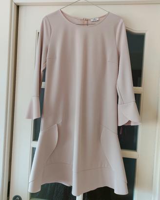 vestito da cerimonia nude cipria