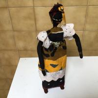 Bambola stoffa africana.RARISSIMA FATTA A MANO