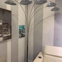 Lampada maxi 5 braccia in cromo TOMASUCCI