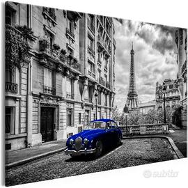 Quadro Auto Blu A Parigi Cm. 90x60 ARREDALACASA