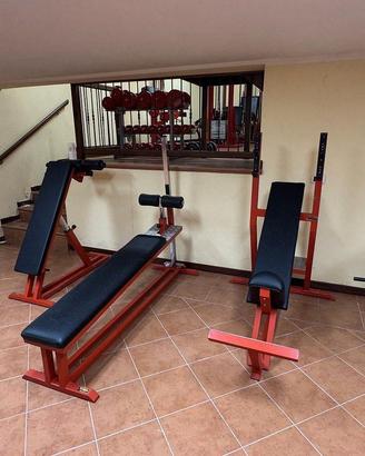 3 panche palestra addominali e con bilanciere